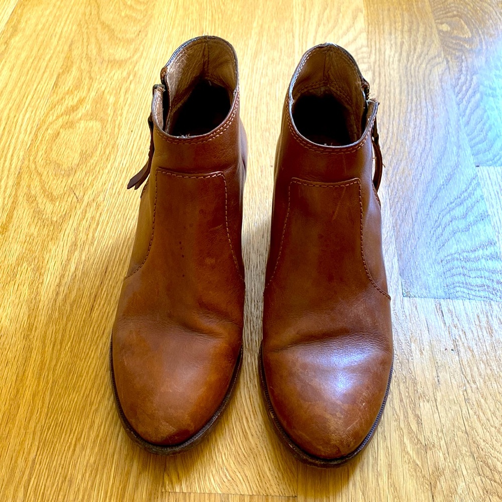 Leather ankle booties